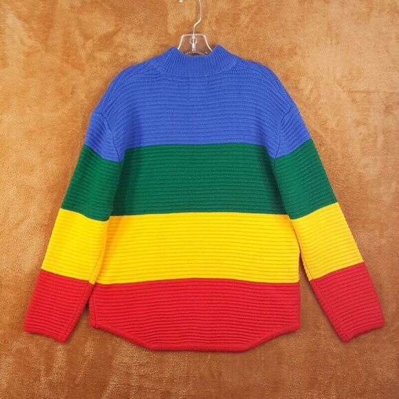 UNIF Womens Sweater Small Rainbow Pullover Turtleneck Chunky Knit Ribbed Crayola - Picture 5 of 8